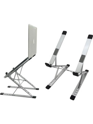 Odea Coverzone Kaliteli Tok Alüminyum Dizüstü Bilgisayar Notebook Standı Yüksekliği Ayarlanabilir 30CM Maksimum Yükseklik Stand Taşınabilir Yükseltici MacBook Uyumlu Tüm Dizüstü Bilgisayar 10-16 Inç N8