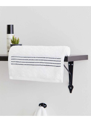 Odea Maisonette Subtle Stıtch Havlu 30 x 50 cm Beyaz/lacivert