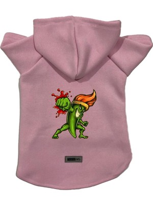 Odea Monopetz Kapişonlu Polar Sweatshirt Köpek ve Kedi Kıyafeti & Elbisesi Pembe Brush Fighter Xl