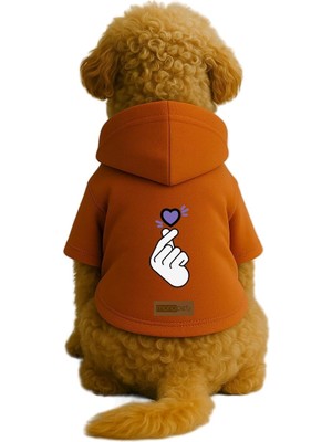 Odea Monopetz Baskılı Içi Polarlı Köpek ve Kedi Kıyafeti & Elbisesi - Turuncu Renk Kapüşonlu Hoodie B9EF6, 3xl