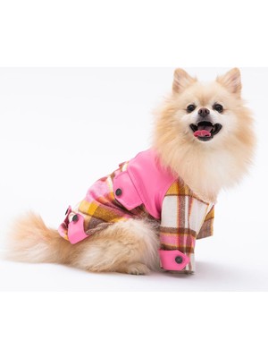 Odea Pawstar Pembe Plaid Küçük Irk Köpek Kabanı (2xl)