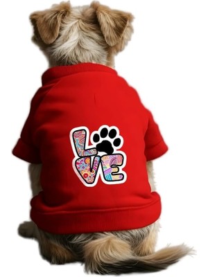 Odea Mpz Pets Kedi ve Köpek Kıyafeti & Elbisesi Kırmızı Renkli Love Xl