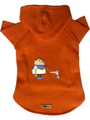 Odea Monopetz Kapişonlu Polar Sweatshirt Köpek ve Kedi Kıyafeti & Elbisesi Turuncu Cando M