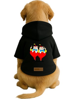 Odea Monopetz Baskılı Içi Polarlı Köpek ve Kedi Kıyafeti & Elbisesi - Siyah Renk Kapüşonlu Hoodie BC8A5 5xl