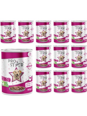 Odea Prostar Yetişkin Köpek Biftekli ve Jöleli Konserve Mama 400 gr x 12 Adet