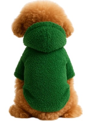 Odea Monopetz Hoodie Peluş Köpek ve Kedi Kıyafeti Yeşil M