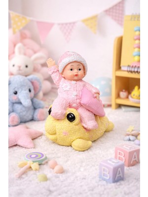 Odea Buffer® Decotown Hediyelik Sevimli Pembe Bebek Biblo Polyester Süs Eşyası