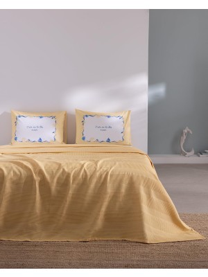 Odea Mathilda King SIZE%100 Pamuk Karde Düz Pike Takım - Sarı