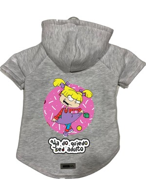 Odea Monopetz Kapişonlu Polar Sweatshirt Köpek ve Kedi Kıyafeti & Elbisesi Gri Rugrats Angelica Xl