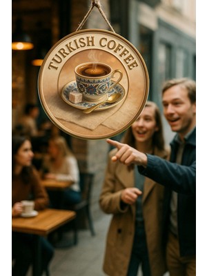 Odea Nod Turkish Coffee Temalı Kapı Süsü Tablosu – Geleneksel Türk Kahvesi Resimli Dekoratif Duvar Aksesuarı Çok Renkli1 30 x 50