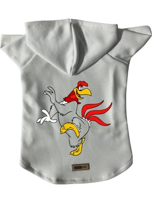 Odea Monopetz Kapişonlu Polar Sweatshirt Köpek ve Kedi Kıyafeti & Elbisesi Beyaz Fog Horn S