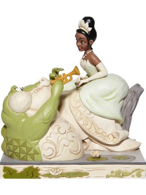 Odea Enesco-Enesco Disney Prenses ve Kurbağa 'bayou Güzellik' Beyaz Ormanlık Heykelcik, 19 cm (Y) x 12 cm (G) x 18,5 cm (D)