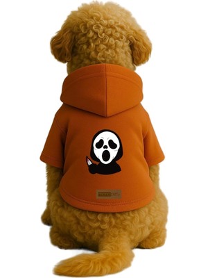 Odea Monopetz Baskılı Içi Polarlı Köpek ve Kedi Kıyafeti & Elbisesi - Turuncu Renk Kapüşonlu Hoodie B9A84 2xl
