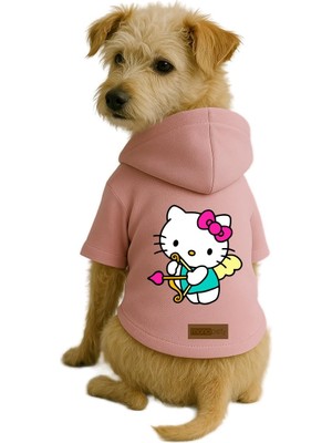 Odea Monopetz Baskılı Içi Polarlı Köpek ve Kedi Kıyafeti & Elbisesi - Pembe Renk Kapüşonlu Hoodie B8228 M