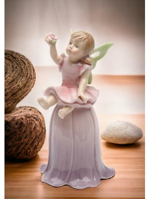 Odea Stealstreet SS-CG-20820 11,4 cm Painted Little Fairy Kız Oturur Pozisyonda Lila Tulip Figür