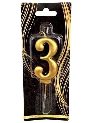 Odea Benim Marifetlerim - 3 Yaş Altın Pasta Mumu