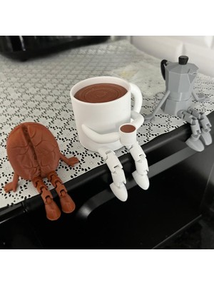 Odea Lınahobby Kahve Dekoratif Biblo Seti, 3 Parça, Moka Pot, Kahve Çekirdeği ve Fincan, Masaüstü Süs