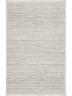 Odea Cool Halı Nevada 2501 Krem Vizon Halı Modern Çizgili Yumuşak Makine Halısı Kolay Temizlenir Yatak Odası Halısı