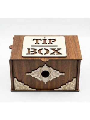 Odea Deinhaus Ahşap Bahşiş Kutusu (Tip Box), Dekoratif Para Kutusu, Kilitli Tasarım, Kafe ve Restoran Için