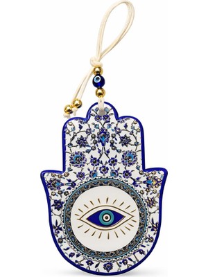 Odea El Işçiliği Seramik Fatma Ana Eli Nazarlık – Dekoratif Nazar Boncuğu Duvar Süsü | Hand Of Fatima Evil Eye Wall Decor | Ev, Ofis ve Kapı Girişi Için Premium Nazar Dekoru – 13 cm