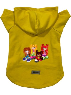 Odea Monopetz Kapişonlu Polar Sweatshirt Köpek ve Kedi Kıyafeti & Elbisesi Sarı CANDO003 Xs