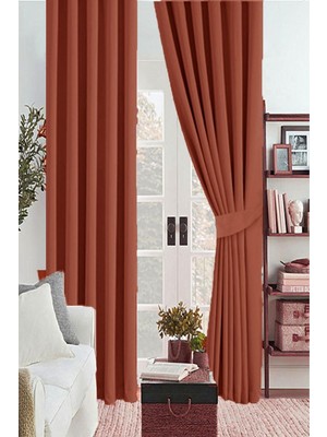 Odea Farbateks Kiremit Renk Güneşlik Blackout Kararma Fon Perde Düz Dikim 290 x 260