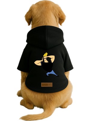 Odea Monopetz Baskılı Içi Polarlı Köpek ve Kedi Kıyafeti & Elbisesi - Siyah Renk Kapüşonlu Hoodie B2C0A 5xl
