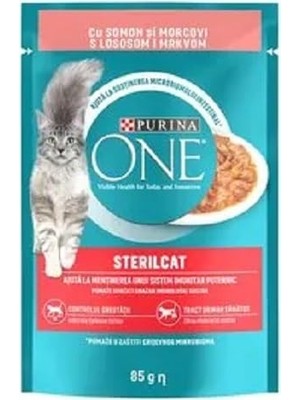 Odea Purına One Kısırlaştırılmış Kediler Için Sos Icerisinde Somonlu ve Havuclu Mini Filetolar Yaş Kedi Maması 85 Gram, 48 Adet