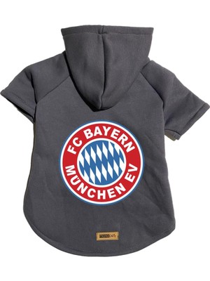 Odea Monopetz Kapişonlu Polar Sweatshirt Köpek ve Kedi Kıyafeti & Elbisesi - Antrasit Bayern München L Beden