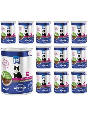 Odea Pawpaw Yetişkin Kedi Biftekli ve Jöleli Konserve Mama 400 gr x 12 Adet