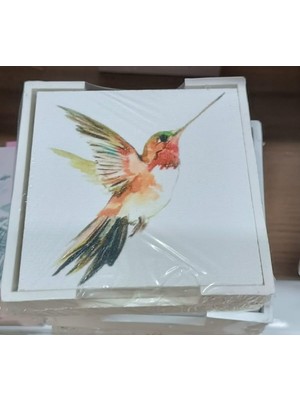 Odea Bardak Altlığı, Ahşap 6’lı Set – Desenli, Masa Koruyucu, Dekoratif (A)