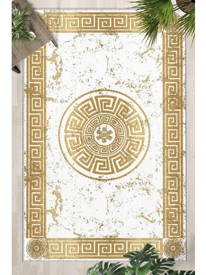 Odea Monnhein Gold Halı 1497 - Yıkanabilir, Kaymaz Taban, Dijital Baskılı, Leke Tutmaz, Ince Hav, Modern Salon, Oturma Odası, Yatak Odası ve Mutfak Için Dekoratif Halı