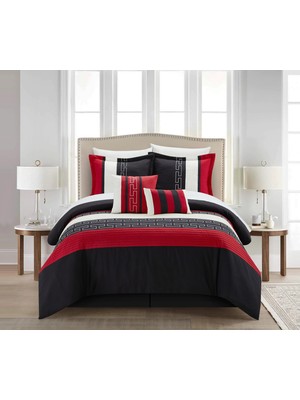 Odea Chic Home CS1223-112-AN Carlton 6 Parça Yorgan Seti, Queen Boy, Siyah