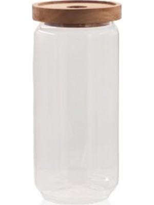 Odea Ahşap Kapaklı Cam Saklama Kabı 1000 ml