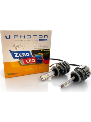 Odea Photon Ampul Zero H27 12V Xtreme Yellow +3 Plus Fansız LED 12V-24V Headlight Pht ZR3728 Xy