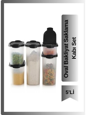 Odea Tupperware Oval Bakliyat Saklama Kabı 5'li Set