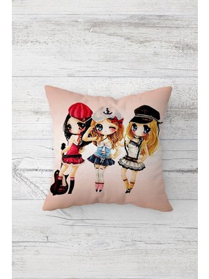 Odea Pelangi Fashion Girls Çift Tarafı Baskılı Gizli Fermuarlı Yastık Kılıfı Kırlent Koltuk Yastık Kılıfı, Toz Pembe 45 x 45, 2469124545451