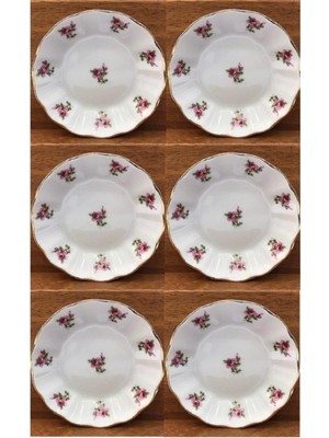 Odea Porland 6'lı Porselen Çay Tabağı Pembe Çiçekli 869BMNELPCK1279126P