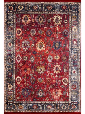 Odea Minusinsk Kırmızı Madalyon Modern Geometrik Etnik Desenli Boho Makinada Yıkanabilir Hav Toz Vermez Leke Tutmaz Kaymaz Taban Dijital Makine Baskı Halı Oturma Odası Salon Yolluk Koridor Mutfak Halısı