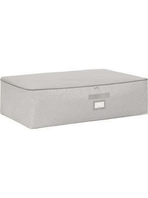 Odea Ocean Home Textile Mega Boy Gri Balıksırtı Baza Altı Hurç 74 x 46 x 22 cm