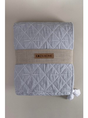 Odea Koza Home Stella Lacivert Çift Kişilik Baklava Desenli Yatak Örtüsü 230X250 2 Yastık 50X70 5030