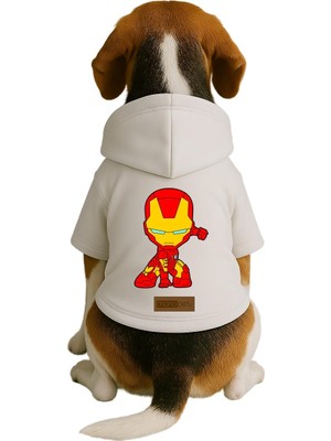 Odea Monopetz Baskılı Içi Polarlı Köpek ve Kedi Kıyafeti & Elbisesi - Beyaz Renk Kapüşonlu Hoodie BF779 5xl
