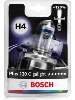 Odea Bosch Ampul Plus 120 Gigalight 12V H4 60/55 W P43T Tekli Jiletin Paket 1987301109