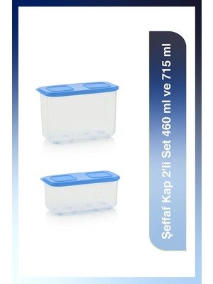 Odea Tupperware Şeffaf Buzdolabı Saklama Kabı 2'li Set 460ML ve 715 ml
