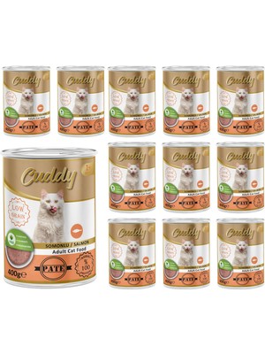 Odea Cuddy Yetişkin Kedi Somonlu Pate Yaş Mama 400 gr x 12 Adet
