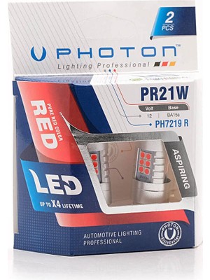 Odea Photon Ampul P21W Red 93 LED (2'li Blister) Pht PH7219 R B2