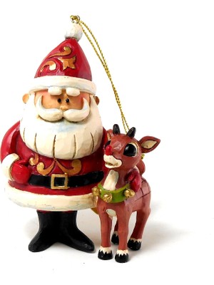 Odea Rudolph Traditions Von Jim Shore Santa Und Rudolph 50. Ann Ornament 4,25 In