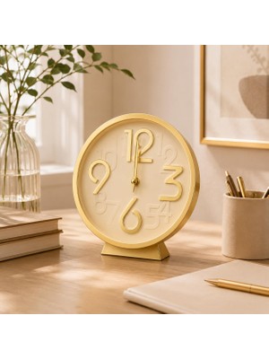 Odea Masa Saati, Gold Kadran, Büyük Rakamlar, 17 cm KC002