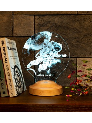 Odea Astronot, Kozmonot, Astronot Hediyesi, Uzay Hediyesi, Kişiye Özel 3D LED Lamba