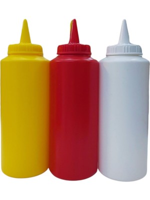 Odea Gastroplast 1000 ml 3 Adet Renkli Sosluk Fişek Ketçap-Mayonez-Hardal